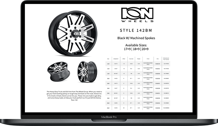 Wheel library and wheel catalog data.